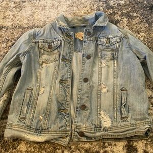 Abercrombie and Fitch Distressed Jean Jacket L